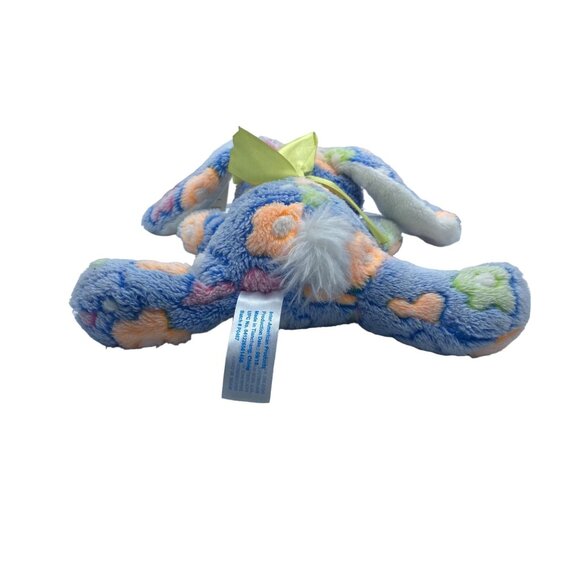 Holiday Home Bunny Rabbit Plush Floral Pattern Soft Stuffed Animal 10" Blue NWT - Picture 5 of 9